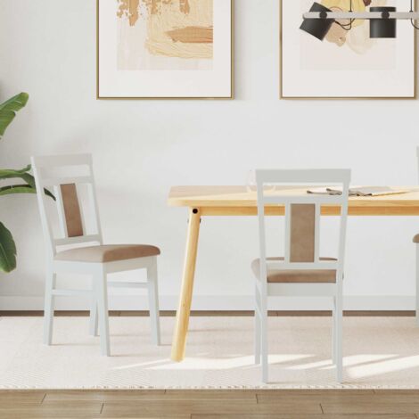 vidaXL Chaise de salle à manger 2 pcs Blanc et marron (1/5)