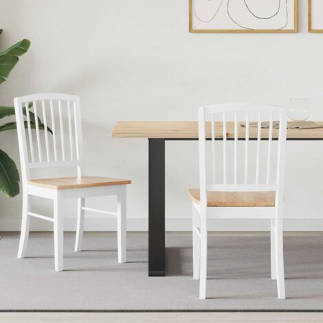 vidaXL Chaises de salle à manger 2 pcs Blanc 50 x 52,5 x 91 cm (1/5)
