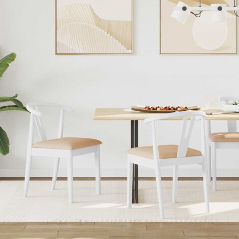 vidaXL Chaise de salle à manger 2 pcs Blanc et marron (1/5)