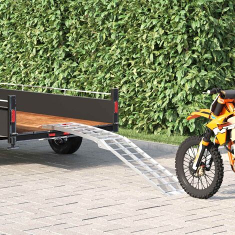 vidaXL Rampe de Moto Argenté 180 x 28 x 5 cm Aluminium (1/5)
