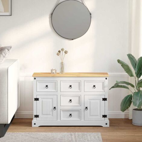 vidaXL Coffres de rangement Blanc 112 x 40 x 75 cm Pin massif (1/5)