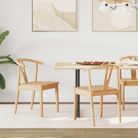 vidaXL Chaise de salle à manger 2 pcs Naturel (1/5)
