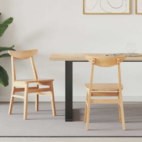 vidaXL Chaises de salle à manger 2 pcs Naturel 42 x 47.5 x 81 cm (1/5)