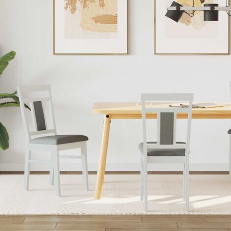 vidaXL Chaise de salle à manger 2 pcs Blanc et Gris (1/5)