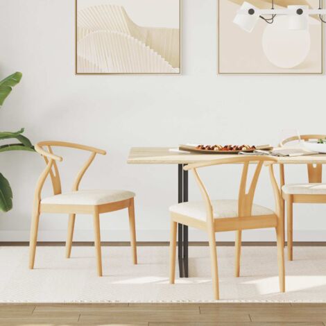 vidaXL Chaise de salle à manger 2 pcs Naturel et clair (1/5)