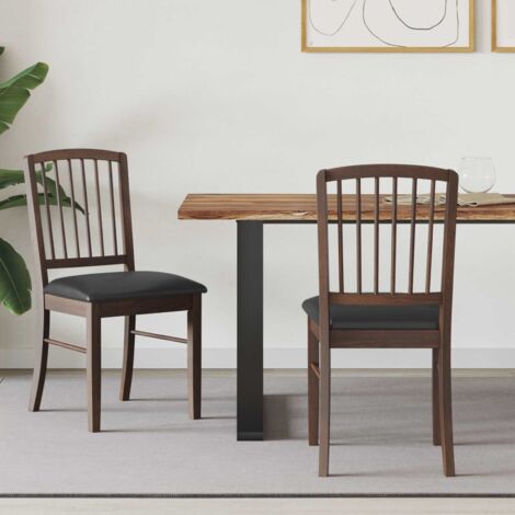 vidaXL Chaises de salle à manger 2 pcs Marron Clair 50 x 52,5 x 91 cm (1/5)