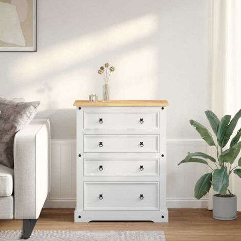 vidaXL Coffres de rangement Blanc 92 x 48 x 114 cm Bois de Pin Massif (1/5)