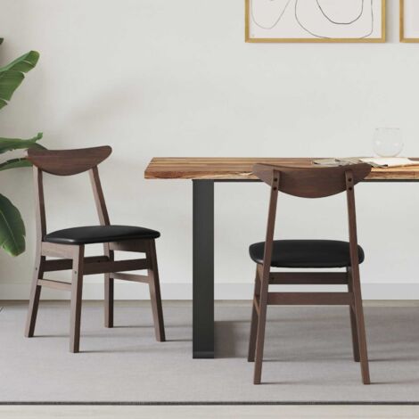 vidaXL Chaises de salle à manger 2 pcs Marron Clair 42 x 47.5 x 81 cm (1/5)