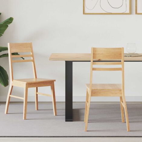 vidaXL Chaises de salle à manger 2 pcs Naturel 43 x 54 x 89 cm (1/5)