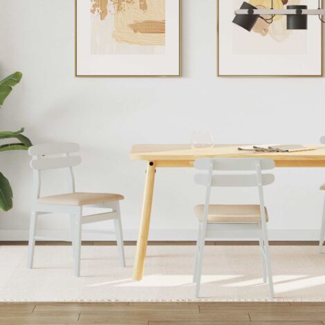 vidaXL Chaise de salle à manger 2 pcs Blanc et marron (1/5)