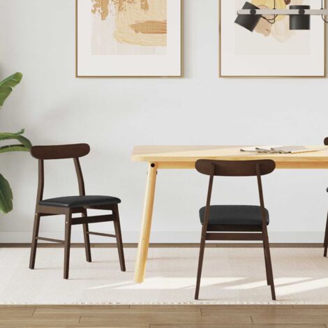 vidaXL Chaise de salle à manger 2 pcs Marron foncé et Noir (1/5)