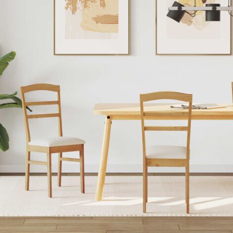 vidaXL Chaise de salle à manger 2 pcs Naturel et clair (1/5)