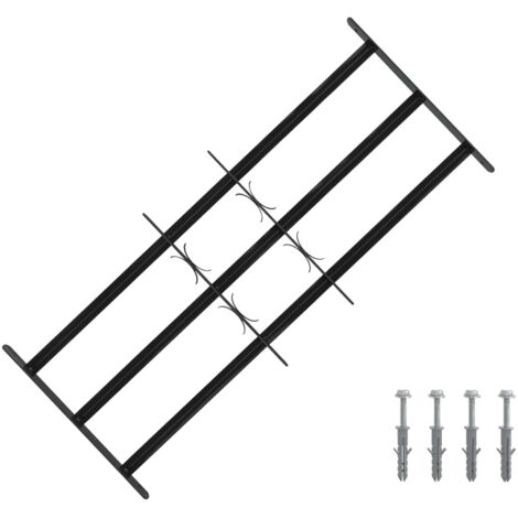vidaXL Grille de Fenêtre Noir 116 x 45 cm Acier enduit de poudre (1/5)
