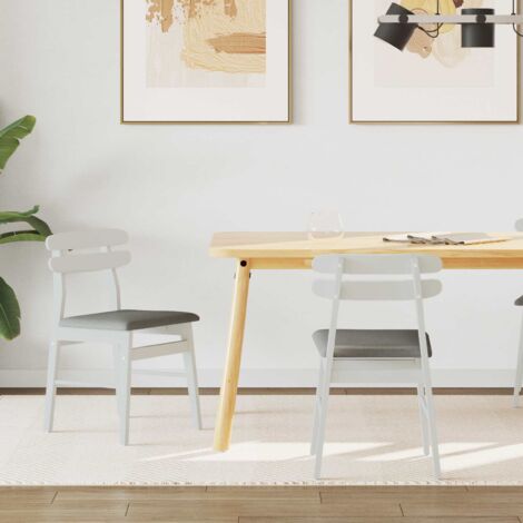 vidaXL Chaise de salle à manger 2 pcs Blanc et Gris (1/5)