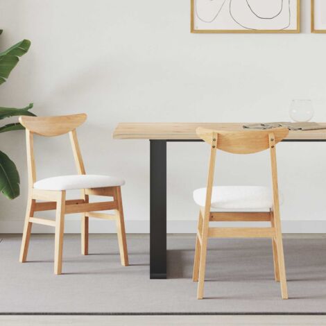 vidaXL Chaises de salle à manger 2 pcs Naturel 42 x 47.5 x 81 cm (1/5)