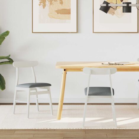 vidaXL Chaise de salle à manger 2 pcs Blanc et Gris (1/5)