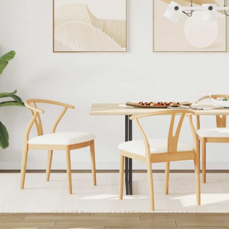 vidaXL Chaise de salle à manger 2 pcs Naturel et clair (1/5)