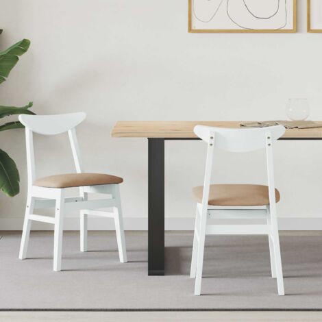 vidaXL Chaises de salle à manger 2 pcs Blanc 42 x 47.5 x 81 cm (1/5)