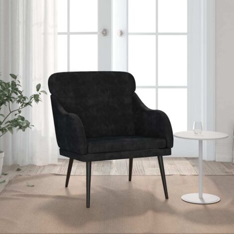 Fauteuil Noir 63x76x80 cm Velours (1/5)