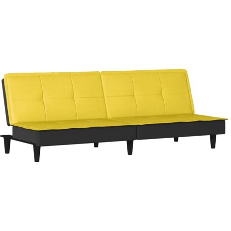 Canapé-lit jaune clair tissu (1/5)