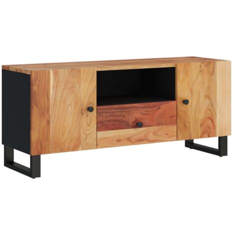 Meuble TV 105x33,5x46 cm bois d'acacia solide et d'ingénierie (1/5)