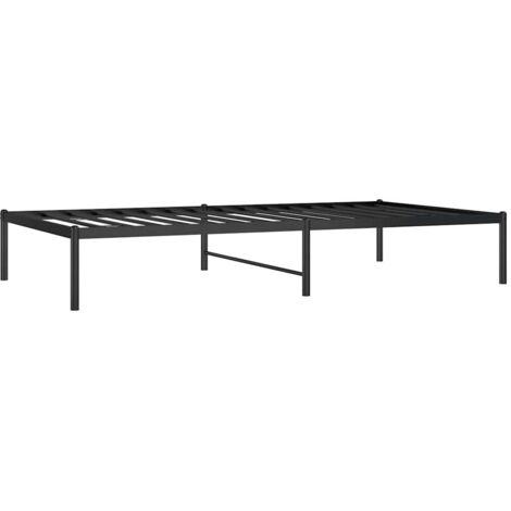 Cadre de lit métal sans matelas noir 100x190 cm (1/5)