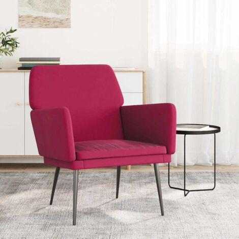 Fauteuil Rouge bordeaux 62x79x79 cm Velours (1/5)