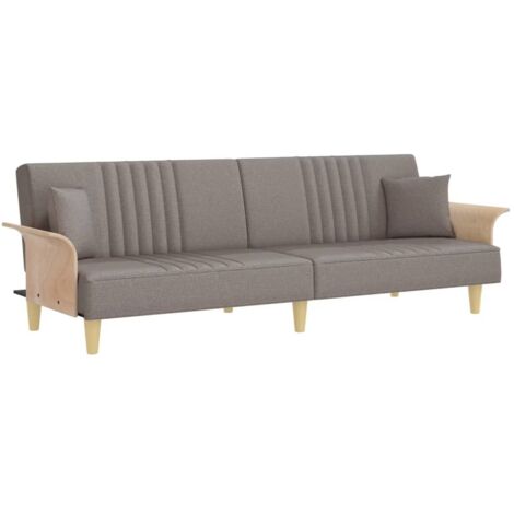 Canapé-lit avec accoudoirs taupe tissu (1/5)