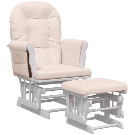 Chaise berçante avec repose-pied Rose clair Tissu (1/5)