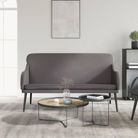 Banc Gris 110x76x80 cm Similicuir (1/5)