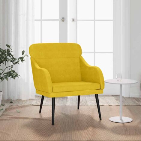 Fauteuil Jaune 63x76x80 cm Velours (1/5)