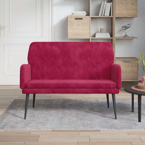 Banc Rouge bordeaux 108x79x79 cm Velours (1/5)