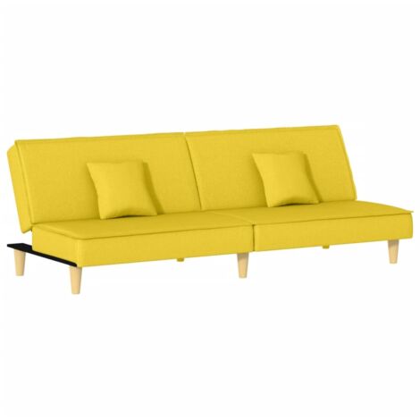 Canapé-lit jaune clair tissu (1/5)