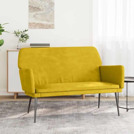 Banc Jaune 108x79x79 cm Velours (1/5)