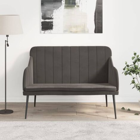 Banc Gris foncé 110x76x80 cm Velours (1/5)