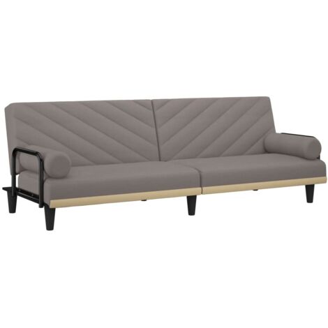 Canapé-lit avec accoudoirs taupe tissu (1/5)