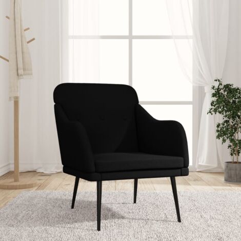Fauteuil Noir 63x76x80 cm Tissu (1/5)