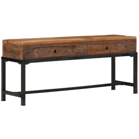 Meuble TV 110x30x46 cm bois massif de récupération (1/5)