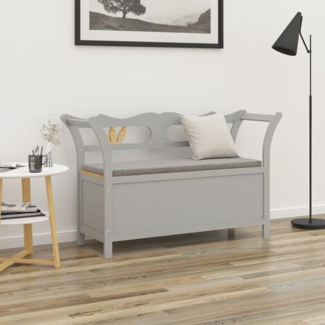 Banc Gris 107x45x75,5 cm Bois de sapin solide (1/5)