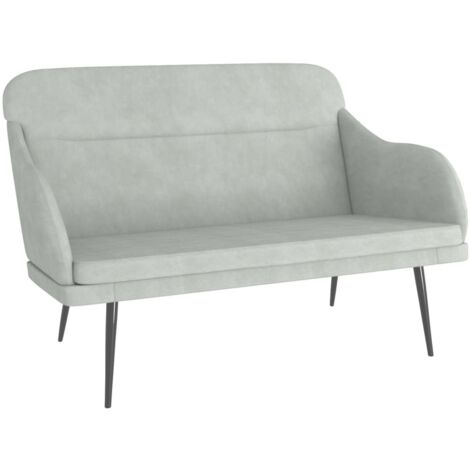 Banc Gris clair 110x76x80 cm Velours (1/5)