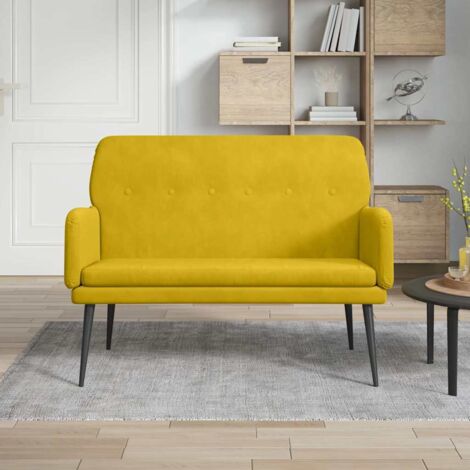 Banc Jaune 108x79x79 cm Velours (1/5)