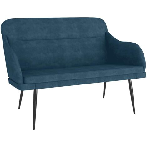 Banc Bleu 110x76x80 cm Velours (1/5)