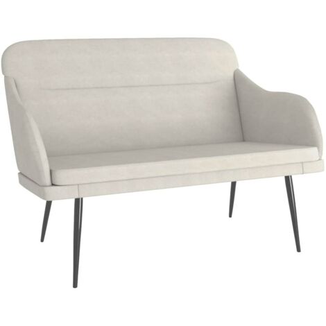 Banc Crème 110x76x80 cm Velours (1/5)