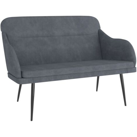 Banc Gris foncé 110x76x80 cm Velours (1/5)