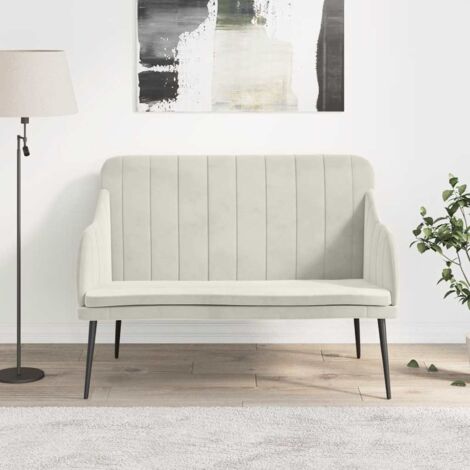 Banc Crème 110x76x80 cm Velours (1/5)