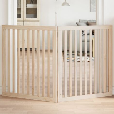 Barrière pour chien pliable 2 panneaux 160 cm bois de peuplier (1/4)