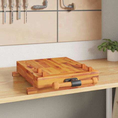 Dessus d'établi avec étau 52x44x9,5 cm bois massif d'acacia (1/4)
