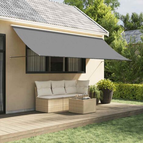 Auvent rétractable anthracite 350x150 m tissu et acier (1/4)
