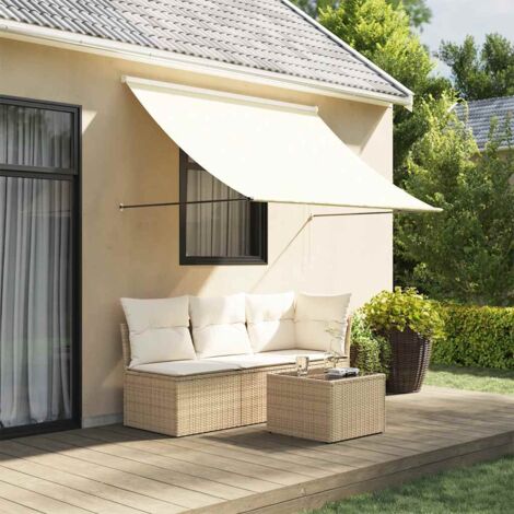 Auvent rétractable crème 250x150 m tissu et acier (1/4)