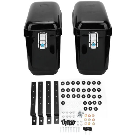 Sacs de selle rigides pour moto, capacité de 45l, résistant aux intempéries, avec clés et kit de montage